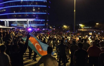 Bakıda cəbhəyə dəstək yürüşü keçirildi - VİDEO